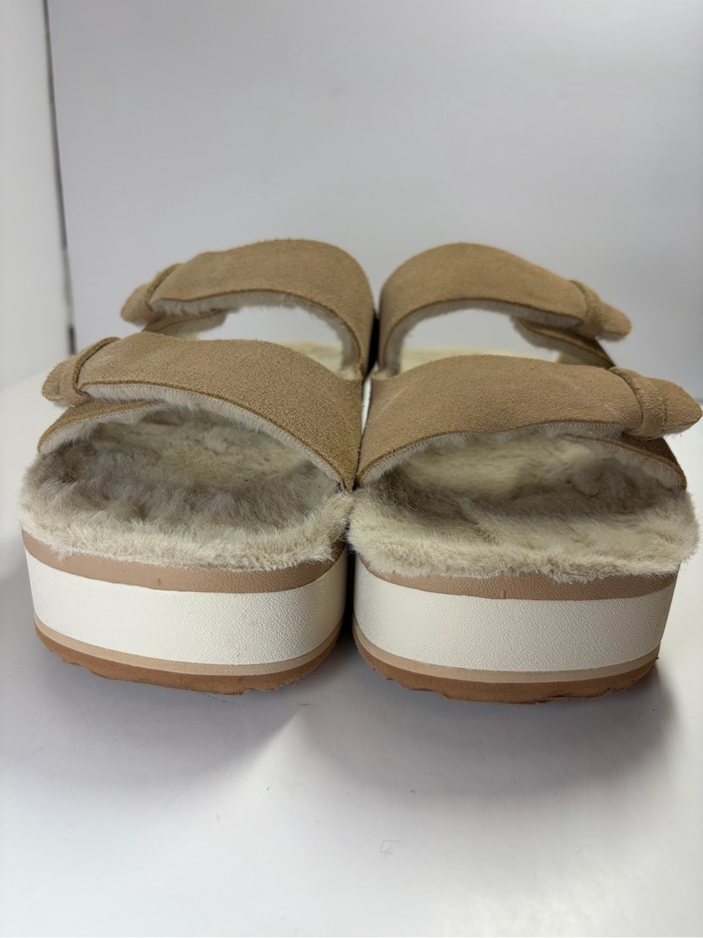 Reef Women's Ojai Ciara Platform Slide Sandal Tan Suede Leather Sz 8 Beach Comfy - Picture 11 of 13